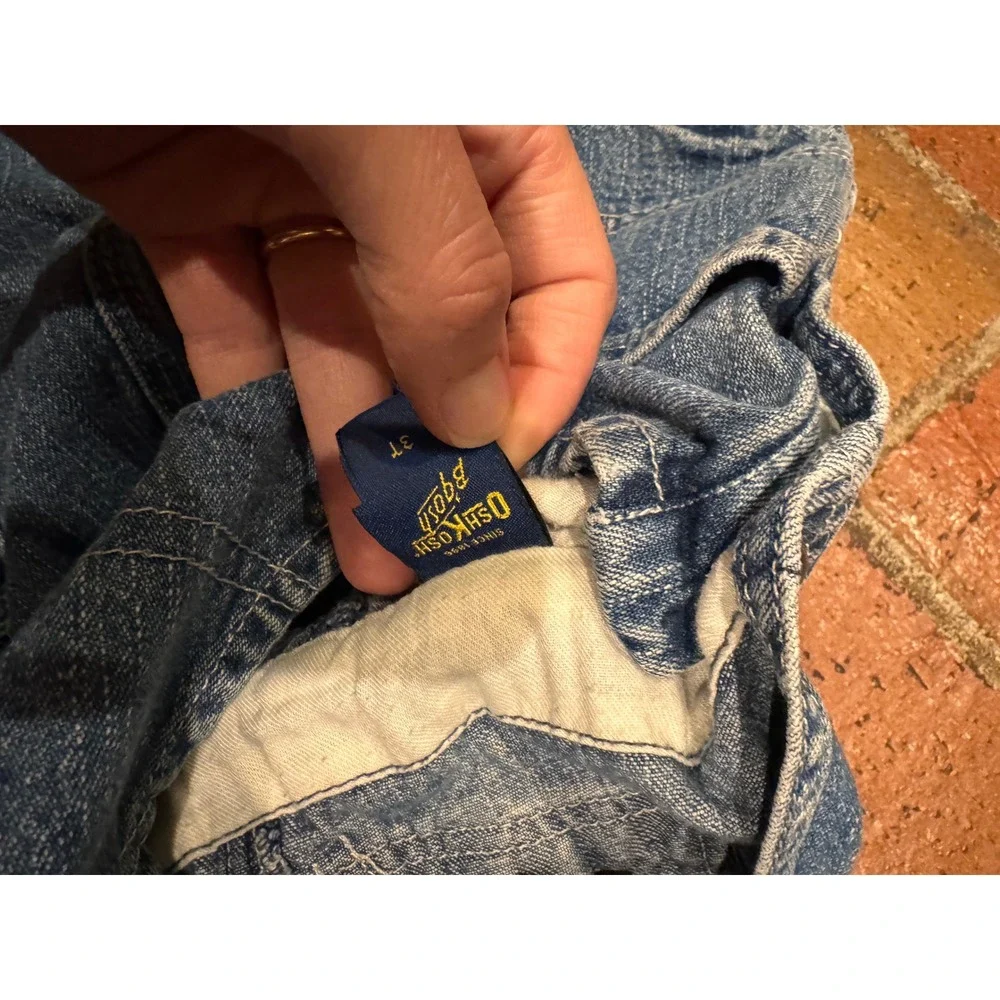 OshKosh Bgosh Kids 3T Blue Denim Overalls Carpenter‎ Bib Dungarees Medium Wash